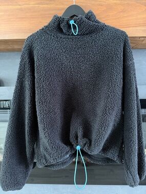 Levi's Black Sherpa Jacket with Blue Logo Patch